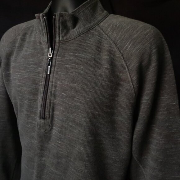 Tommy Bahama Green Heather On the Doubles Half Zip Reversible Sweater (XL) SOFT - Picture 3 of 12